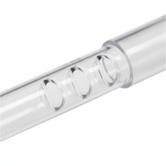 Close-up of polished staggered drainage eyelets