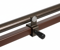 Close-up of release button and clamp mechanism