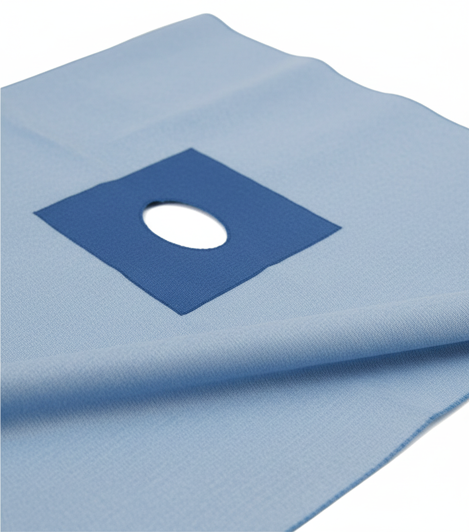 Close-up of SMS fabric texture and multi-layer construction