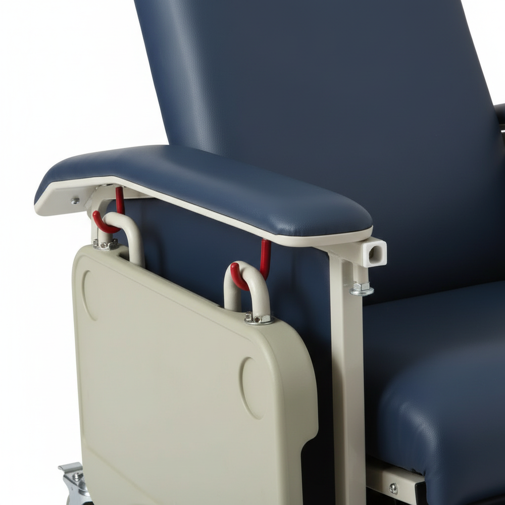 Close-up of sturdy armrests