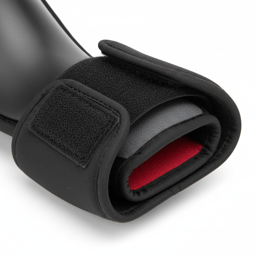 Close-up of thermoplastic shell and straps