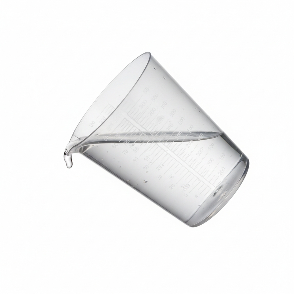 Container tilted showing controlled pouring from corner