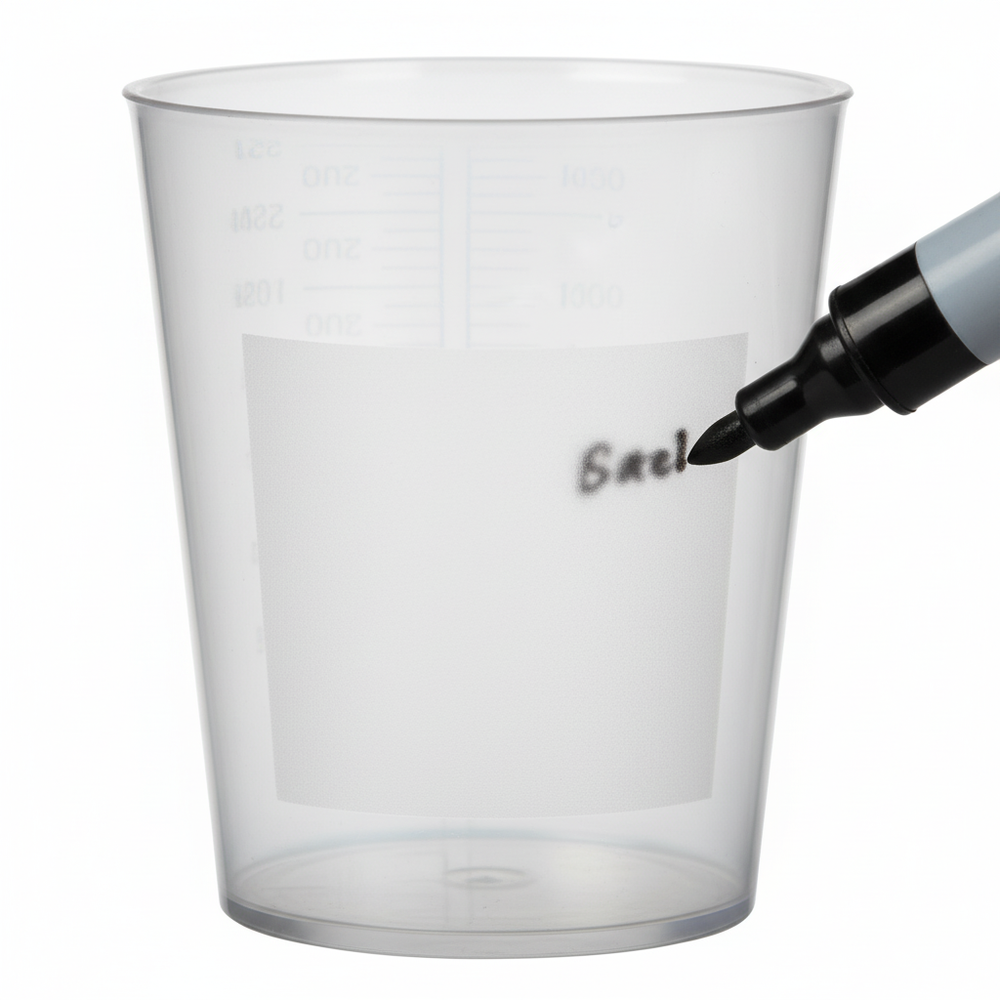 Detail of frosted surface for patient information