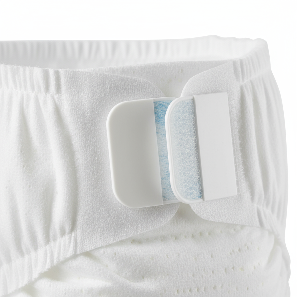 Detail of hook and loop tabs