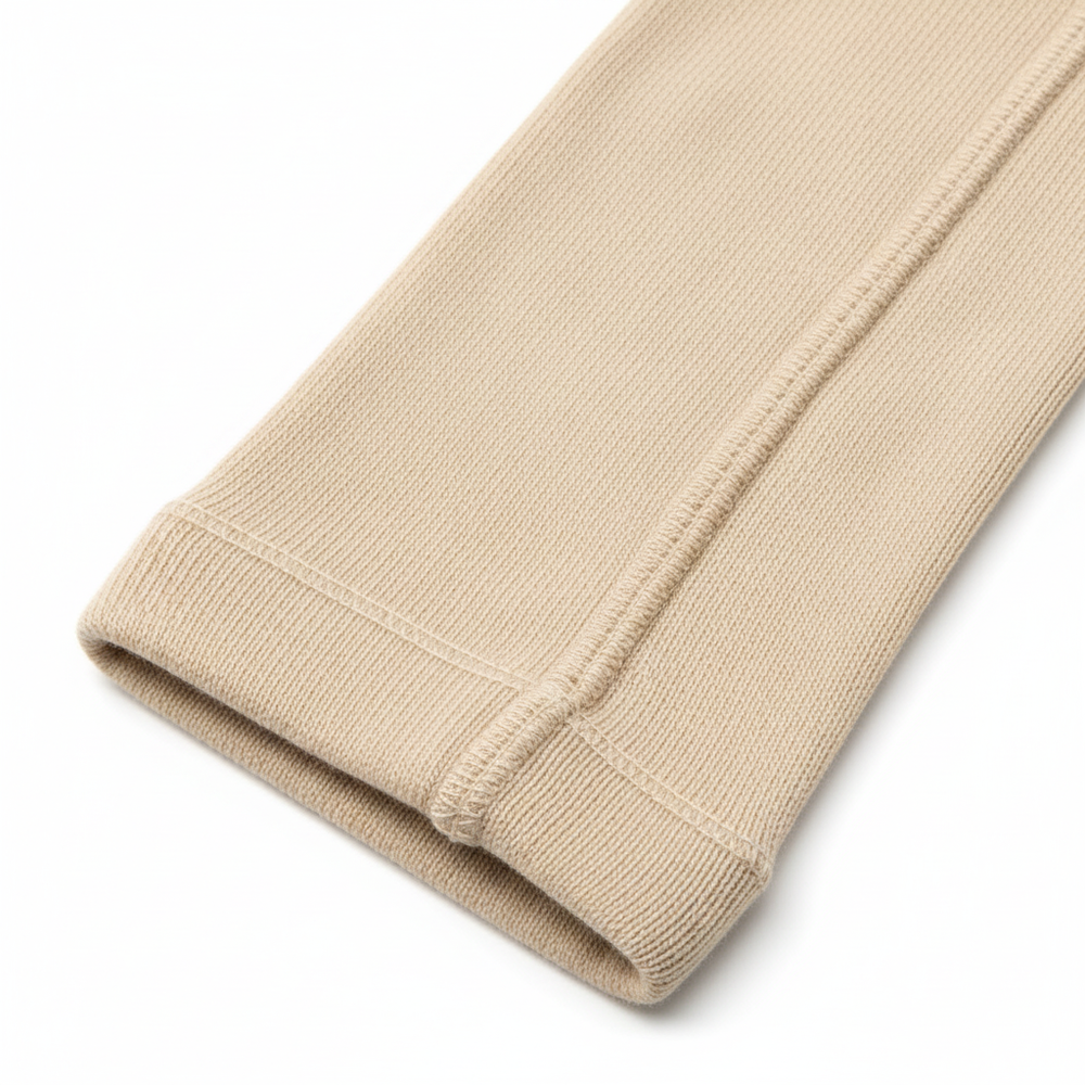 Detail of knitted fabric and seams