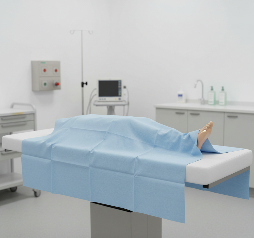 Drape on exam table