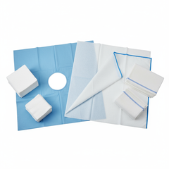 Drapes, gauze, and towels display