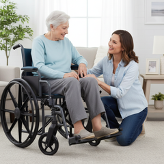 Elderly Person with Caregiver
