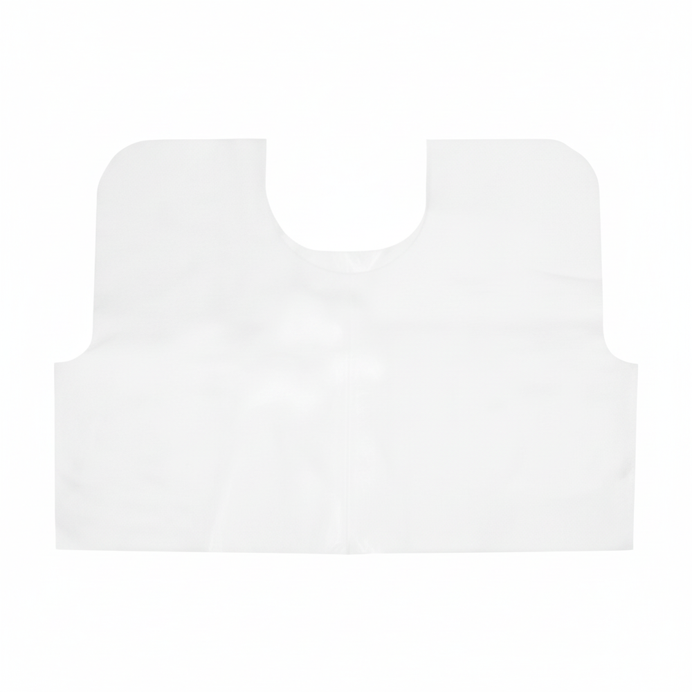 Exam cape laid flat showing 30x21 inch size