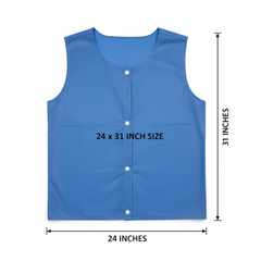 Exam vest laid flat showing dimensions