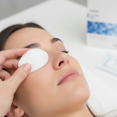 Eye pad being applied