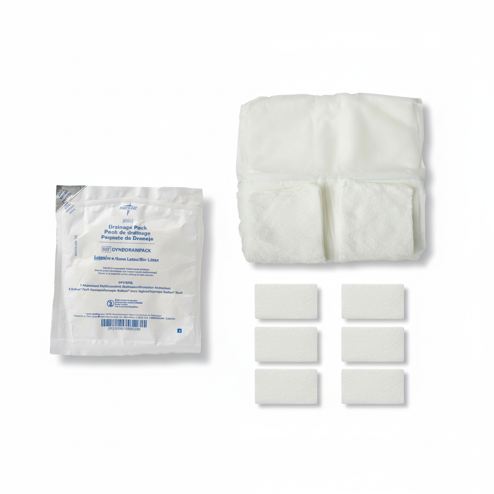 Flat lay view of all components