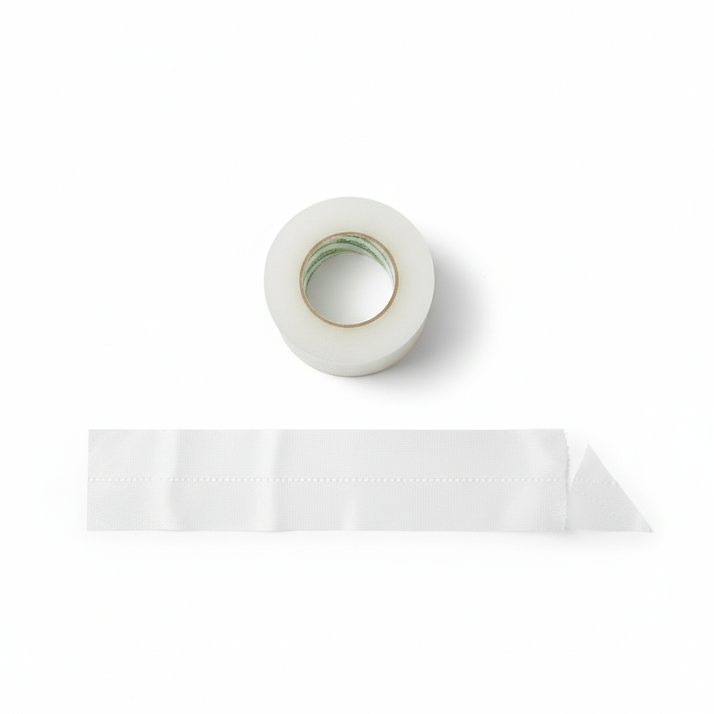 Flat lay with unrolled tape