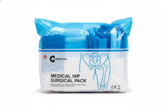 Front view of hip surgical pack