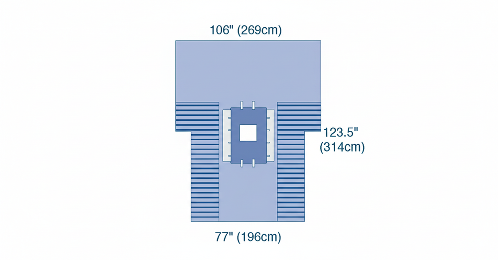 Full Drape Dimensions Layout