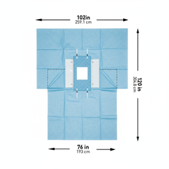 Full drape showing 12x13 inch fenestration