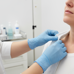 Healthcare professional applying fabric