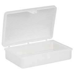 Hinged lid open view