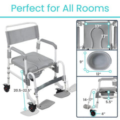Shower Commode Transport Chair