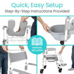 Shower Commode Transport Chair