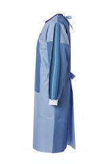 Medline Sirus Fabric-Reinforced Surgical Gown - AAMI Level 3 Protection, SMS Barrier Gown, Blue