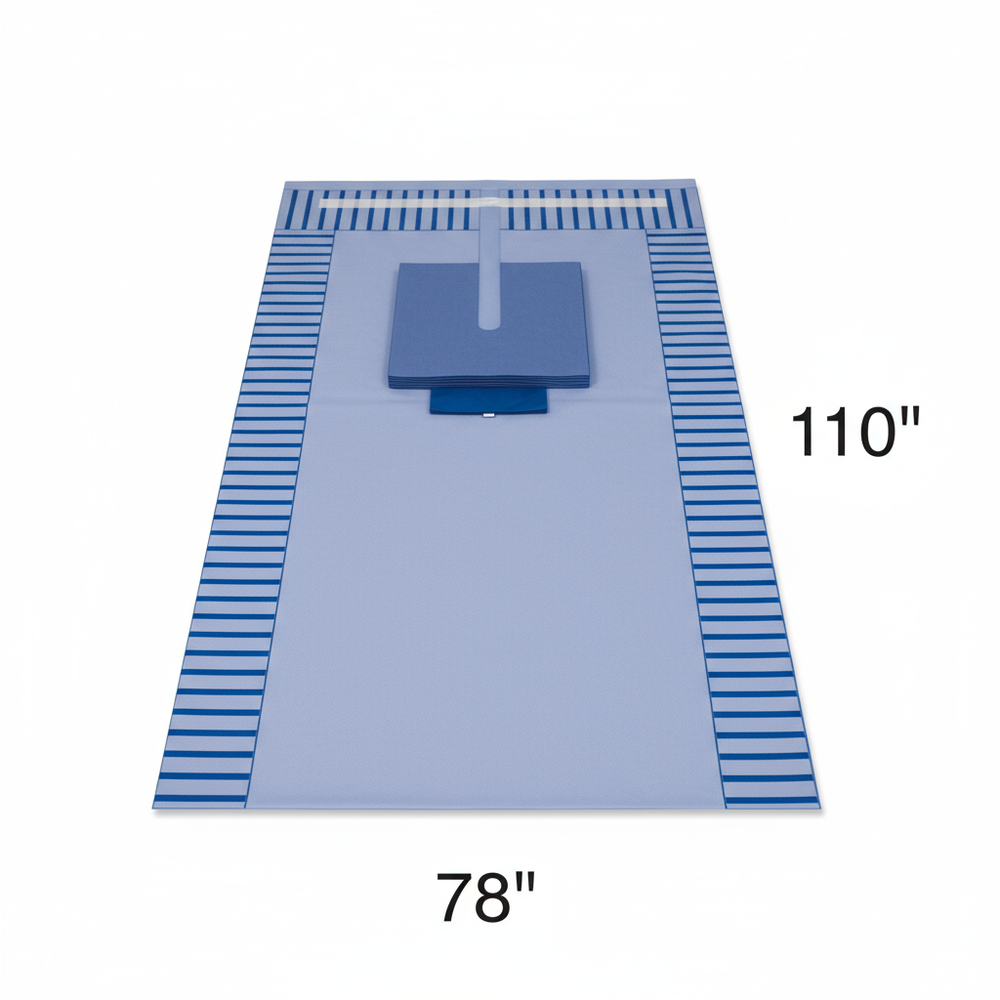 Adhesive head bar drape and split drape components