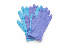 Ice Blue Nitrile Gloves Stack View