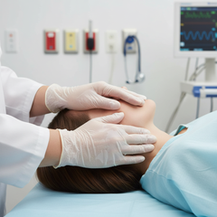 Medical professional using gloves during examination