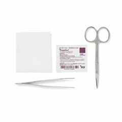 Overhead view of suture removal kit
