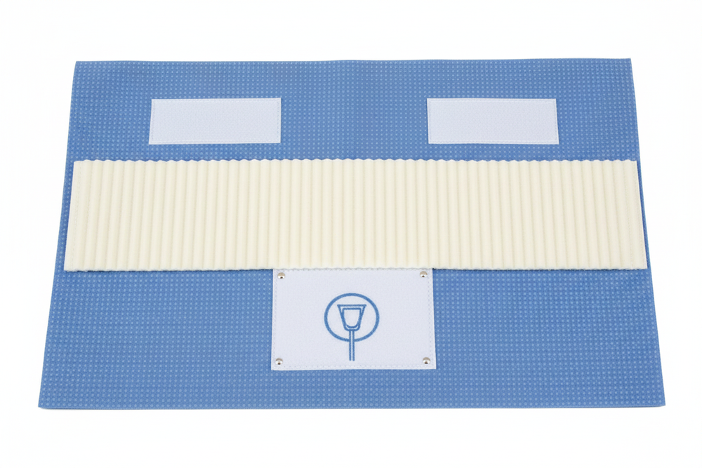 Antislip foam backing and hook-and-loop line holders