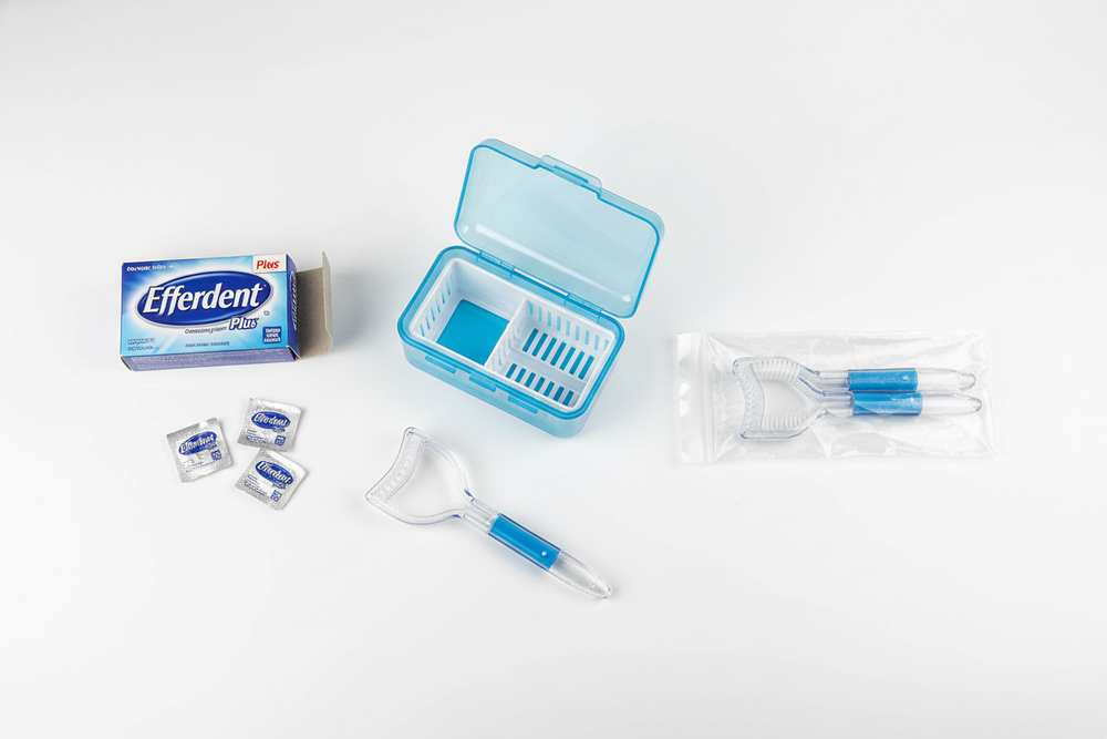 Denture Care Kit - Overhead Layout