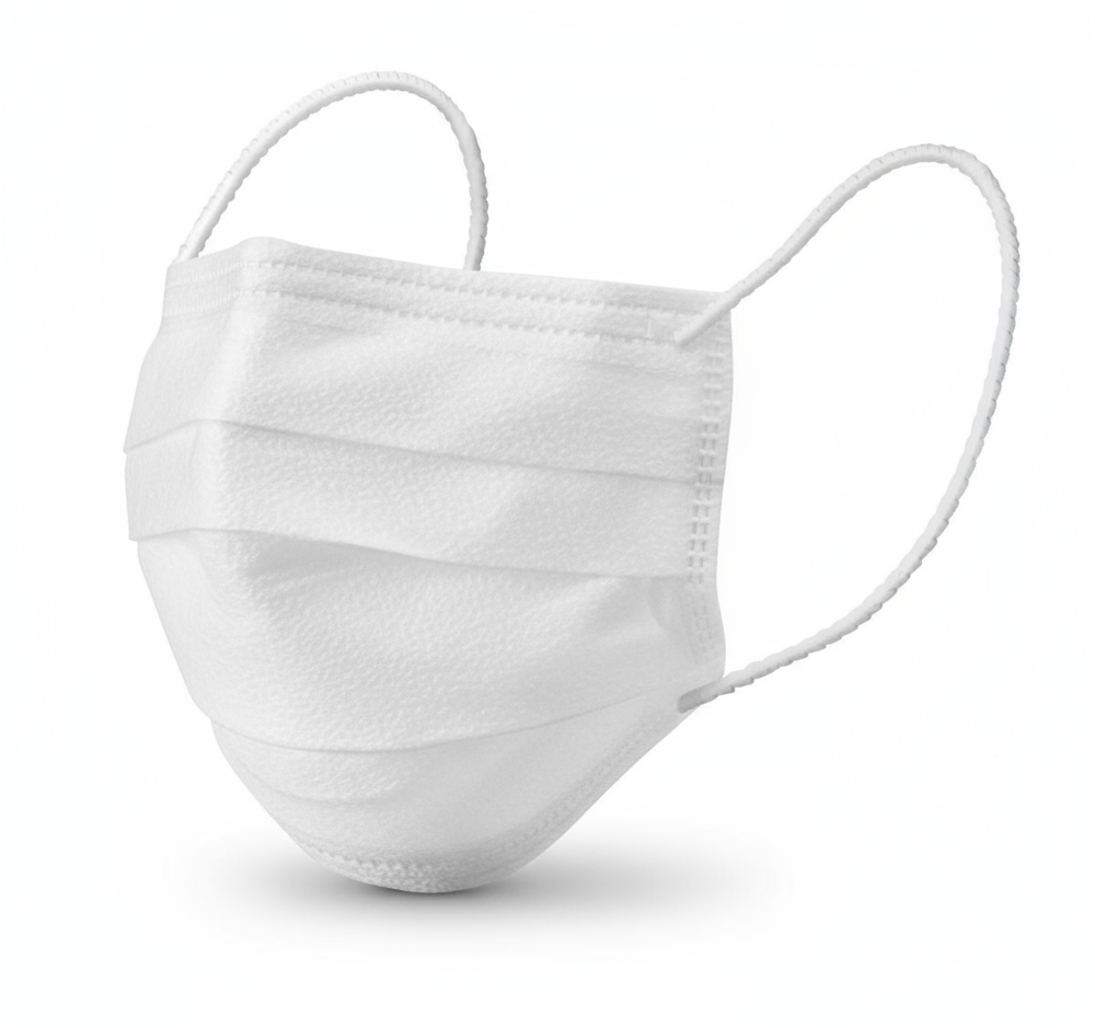 Top-down flat lay showing complete mask design