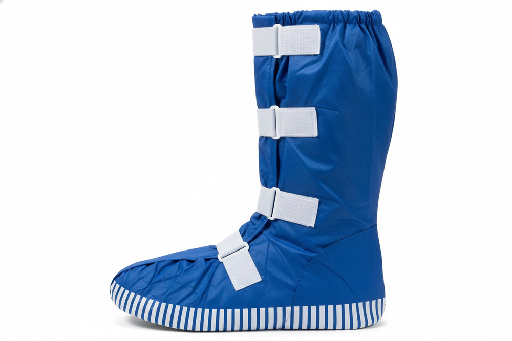 Side profile view of knee-high boot covers