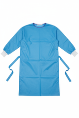 Flat lay view of isolation gown