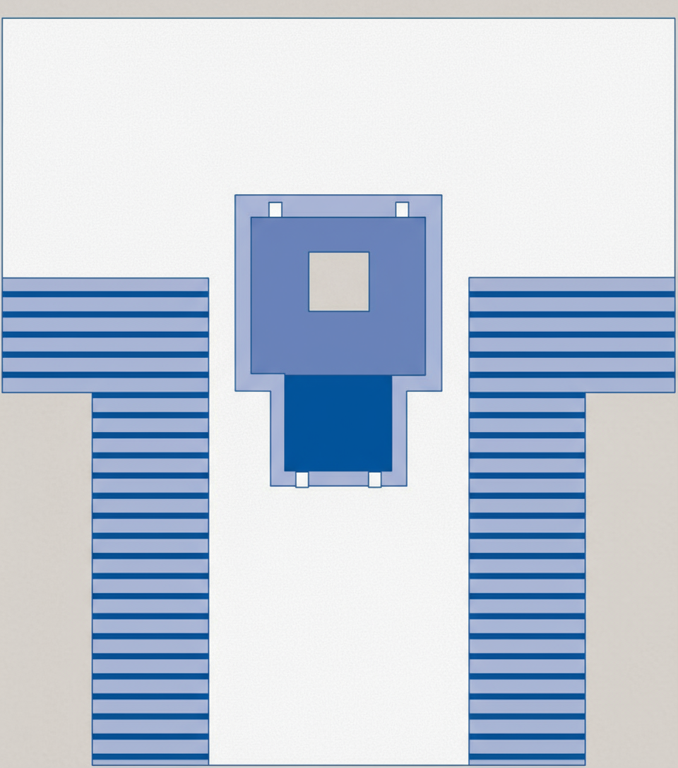 Top-down view of surgical drape