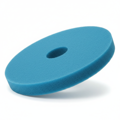 45-degree angle view of blue floor buffing pad