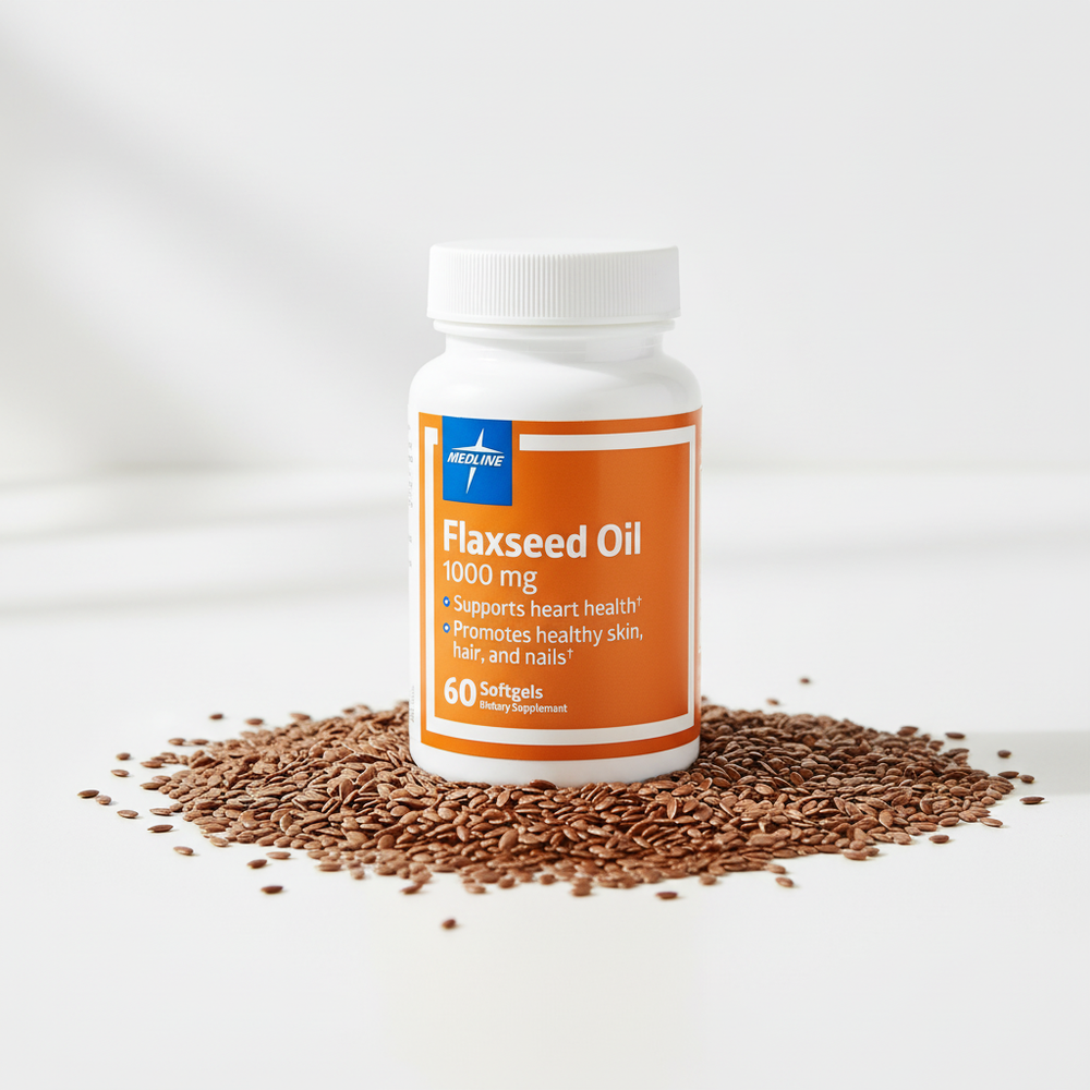 Lifestyle shot with natural flax seeds