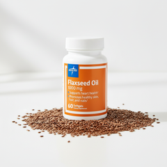 Lifestyle shot with natural flax seeds