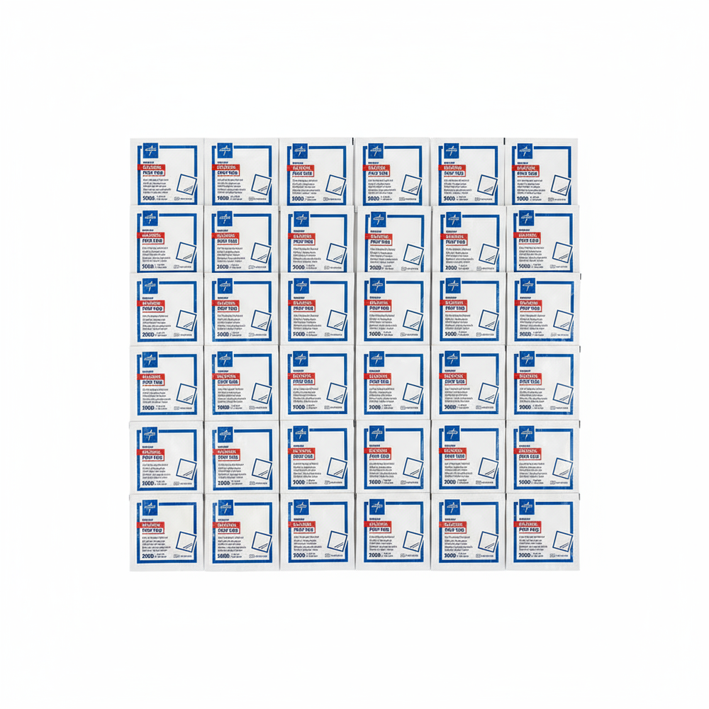 Top-down view of alcohol prep pads