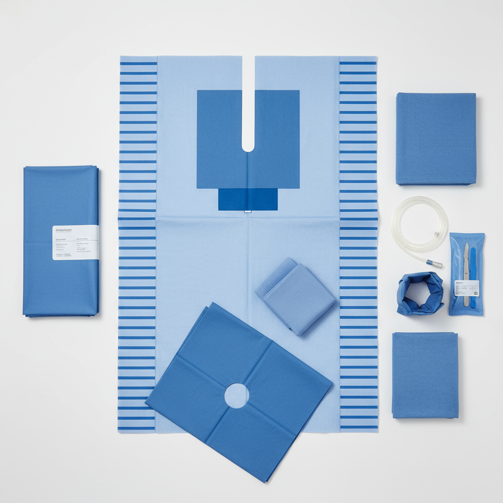 Overhead flat lay view of all components