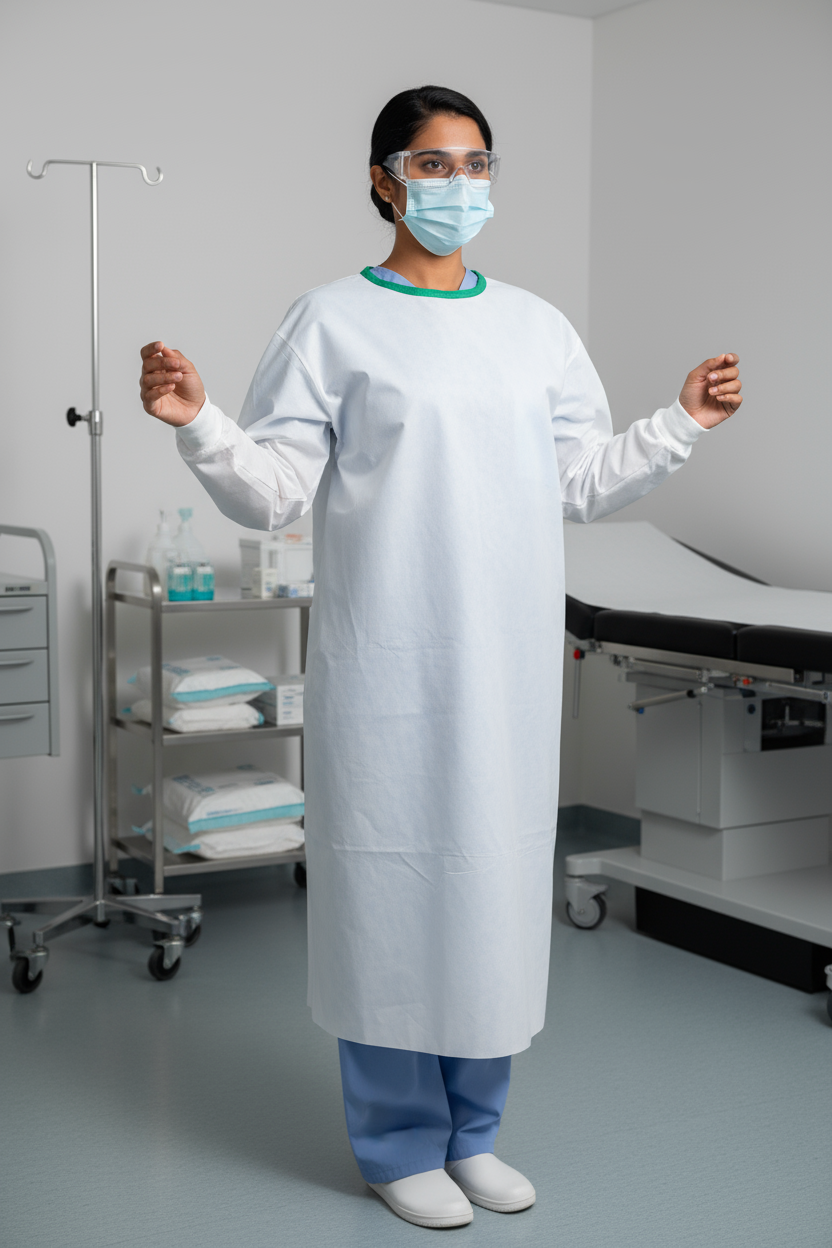 Medical Gown Being Worn