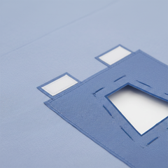 Close-up of line holders and gussets