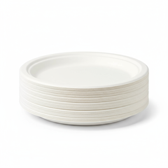 Stack of plates side view