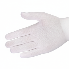 Close-up detail of nylon glove liner texture