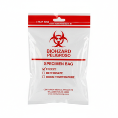 Biohazard specimen bag with TearZone