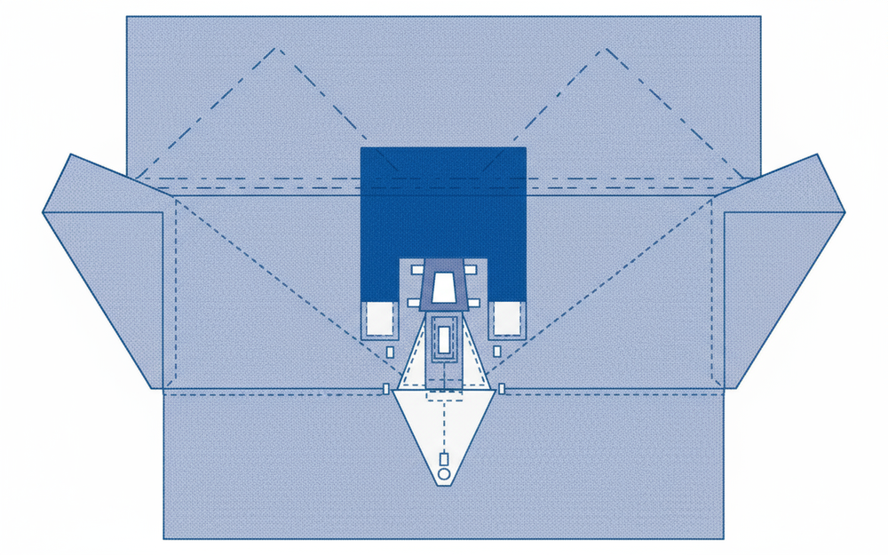 Top view of surgical drape