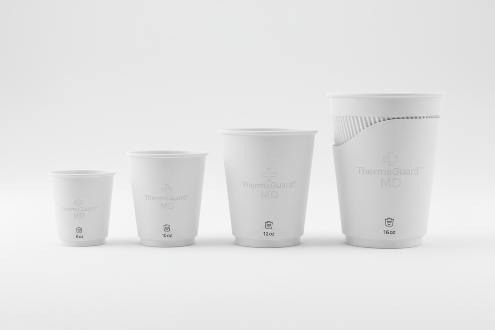 Side view showing multiple cup sizes