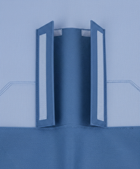 Close-up of instrument troughs and hook-and-loop closures