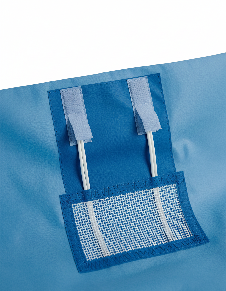 Hook-and-loop line holders detail