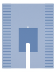 Top-down view of surgical split drape